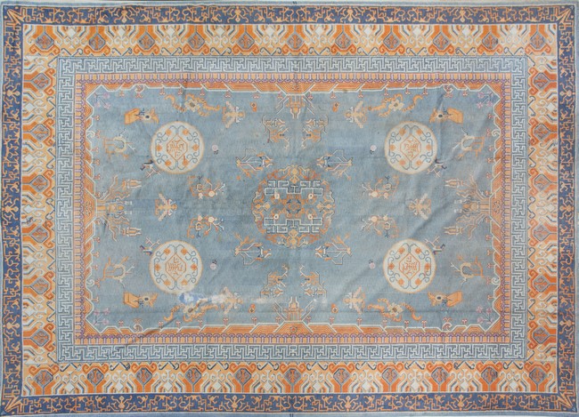 TAPIS rectangulaire en laine polychrome à...