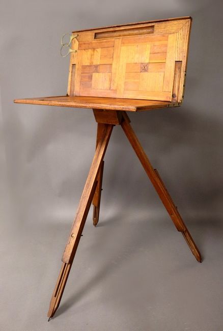 BELLE ET RARE TABLE D'AQUARELLISTE en bois...