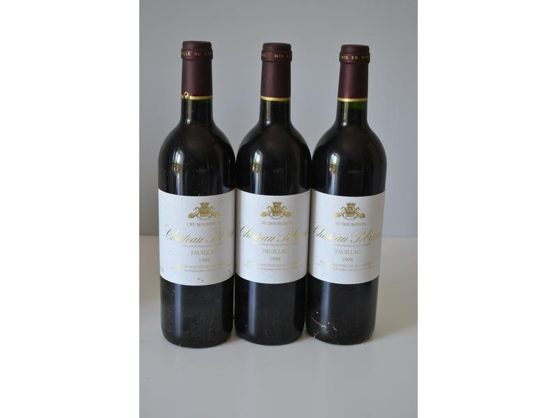 *3 Blles	CH. PIBRAN	Pauillac CB	1998