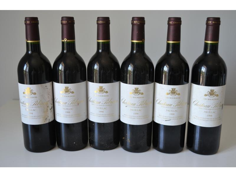 *6 Blles	CH. PIBRAN	Pauillac CB	1998