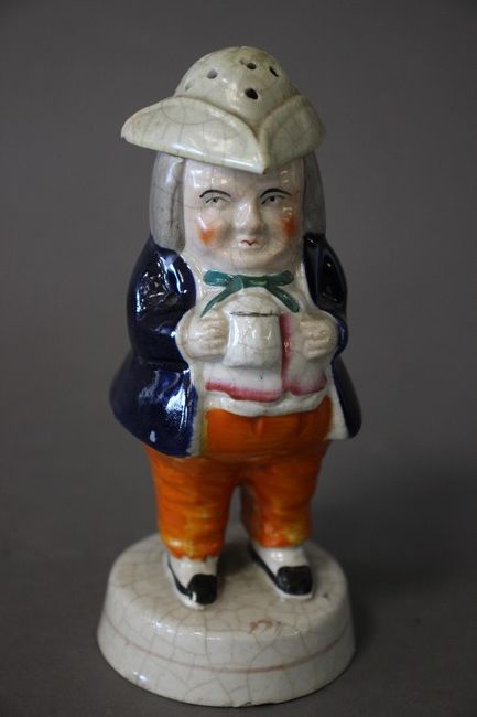 ORIGINALE SALIÈRE en faïence émaillée polychrome,...