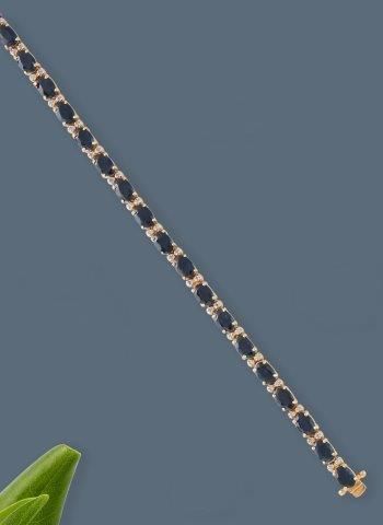 BRACELET LIGNE en argent (925) doré serti...