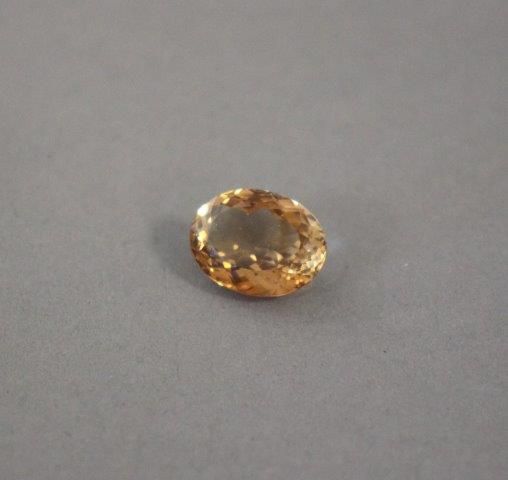 TOPAZE sur papier de forme ovale taille brillant...