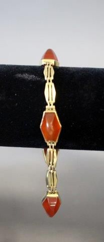 BRACELET en or jaune (750) à maillons hexagonaux...