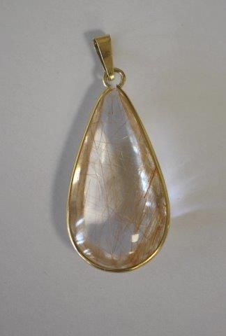PENDENTIF goutte en or jaune (750) serti...