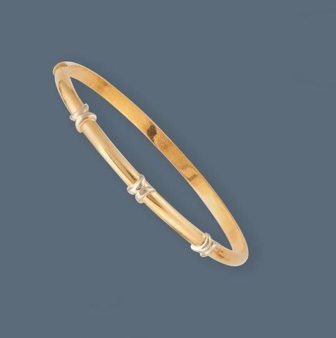 BRACELET RIGIDE en or jaune (750) à trois...
