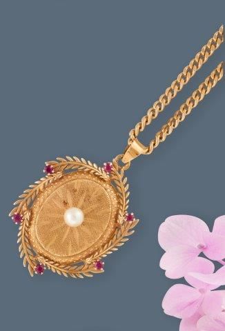 PENDENTIF PORTE - PHOTO ovale en or (750)...
