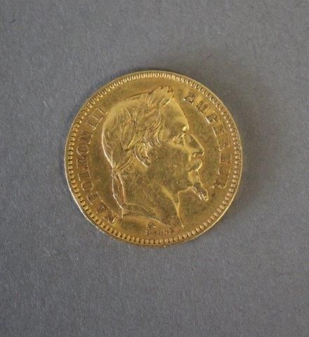 20 FR or Napoléon lauré, Paris, 1863.
