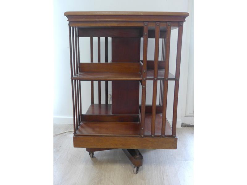 BIBLIOTHEQUE tournante en placage d'acajou,...