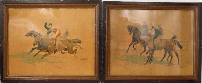 PAIRE DE CHROMOLITHOGRAPHIES représentant...