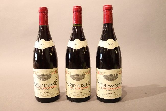3 Blles MOREY SAINT DENIS 1er Cru Clos Sorbés...