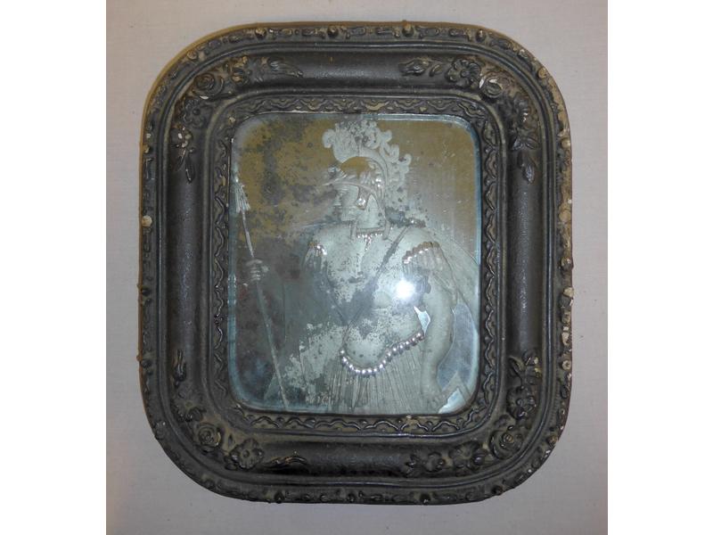 PETIT MIROIR rectangulaire au mercure à décor...