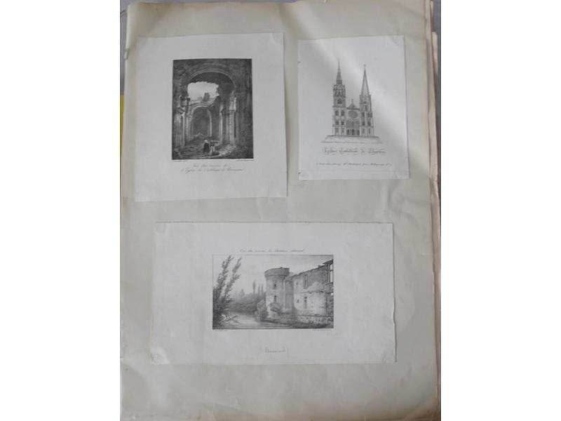 RECUEIL composite de gravures et lithographies...