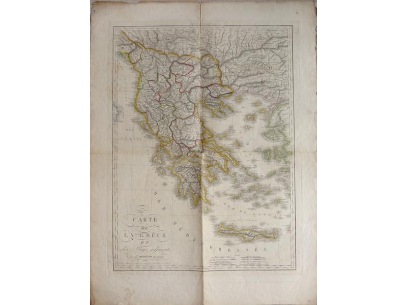 CARTE DE LA GRECE dressée par Hérisson, 1828,...