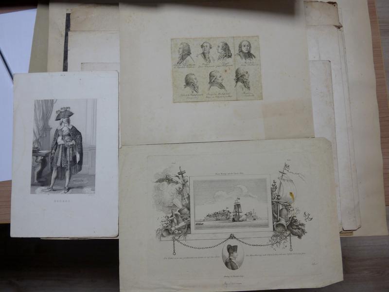 ENSEMBLE DE GRAVURES en noir représentant...