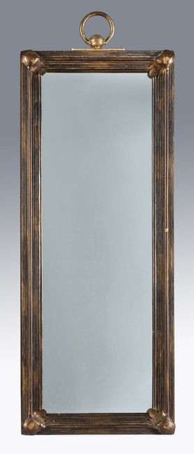 MIROIR rectangulaire en bois mouluré teinté...