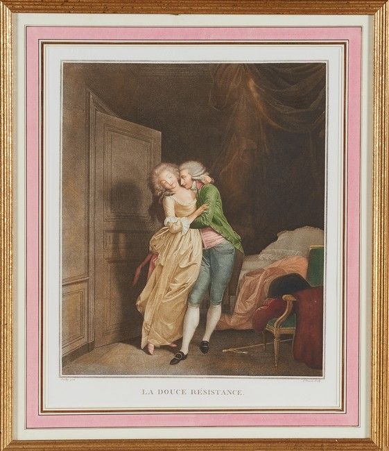 ENSEMBLE DE SIX GRAVURES en couleurs représentant...