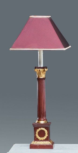 PAIRE DE LAMPES en céramique laquée à l'imitation...