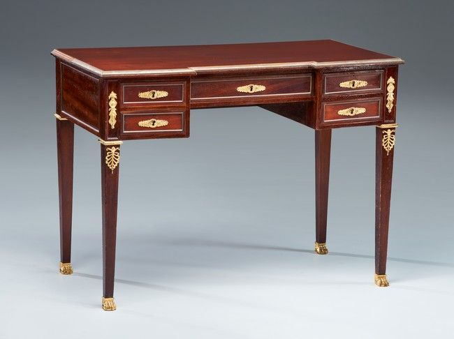 BUREAU rectangulaire en bois teinté façon...