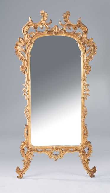 MIROIR rectangulaire cintré en partie haute...