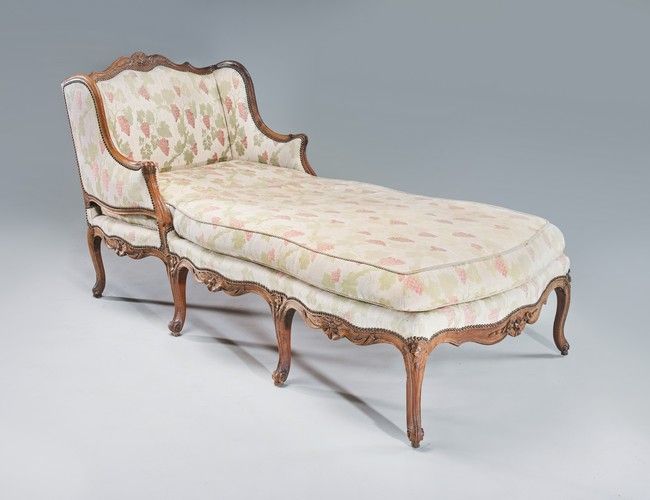CHAISE LONGUE ou DUCHESSE à dossier plat...