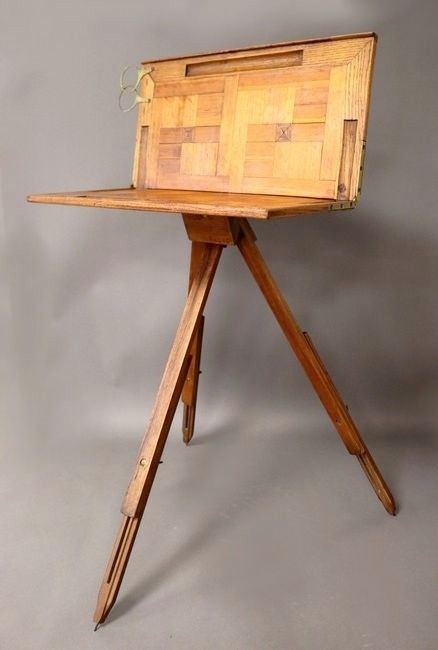 BELLE ET RARE TABLE D'AQUARELLISTE en bois...