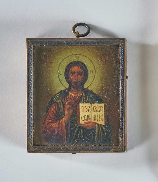 ICÔNE DE VOYAGE pendentif figurant le Christ...