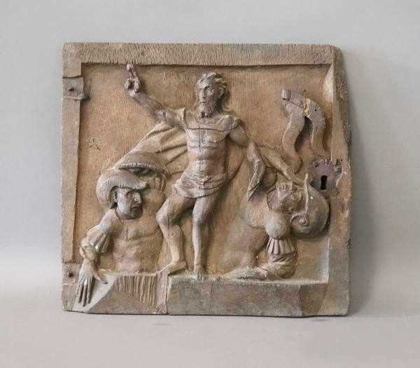 PORTE DE TABERNACLE en bois mouluré et sculpté...