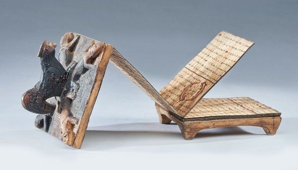 LIVRE DE DIVINATION PUSTAHA, à feuilles d'écorce...