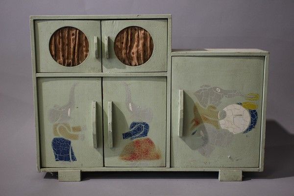 ARMOIRE DRESSING DE POUPÉE en bois laqué...