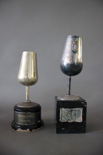 DEUX COUPES DE RÉCOMPENSE en forme de verre...