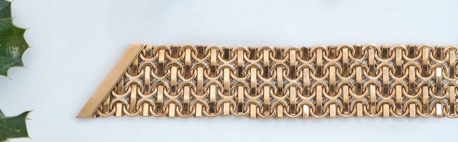 BRACELET en or jaune (750) à maillons souples...