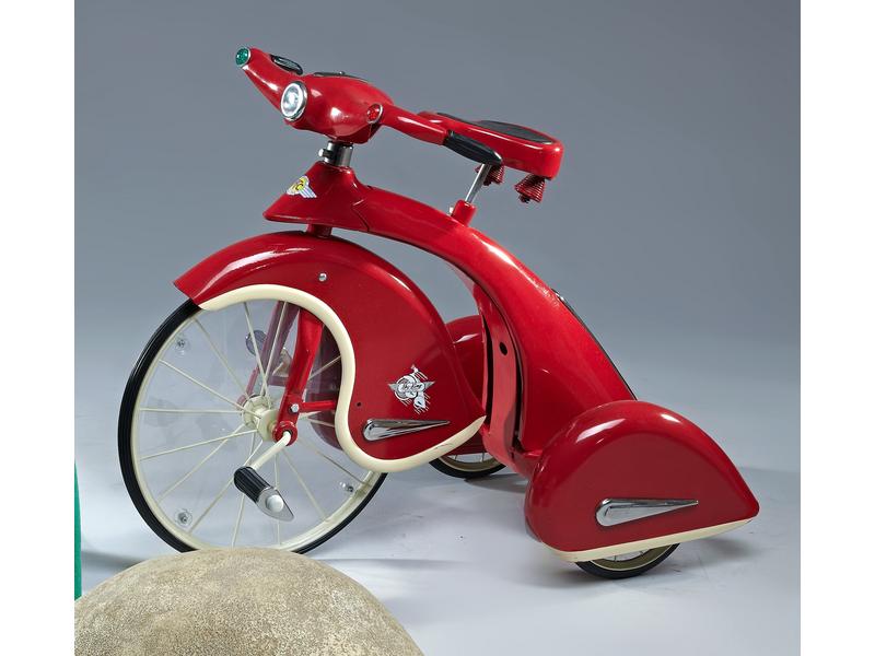 TRICYCLE SKY-KING en tôle laquée rouge, ed....