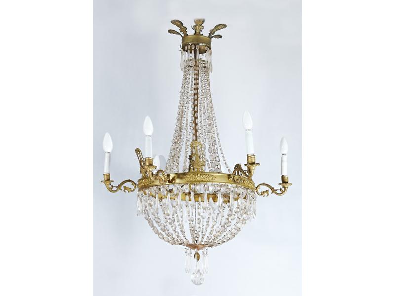 LUSTRE de forme montgolfière à six bras de...