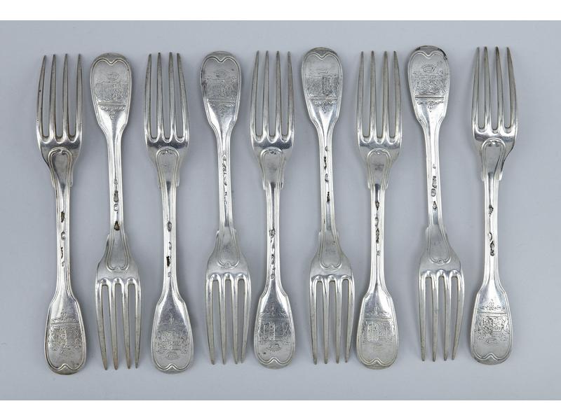 NEUF FOURCHETTES en argent, modèle à filets,...