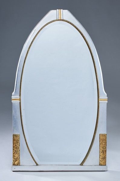 GRAND MIROIR à poser, ovale biseauté, dans...
