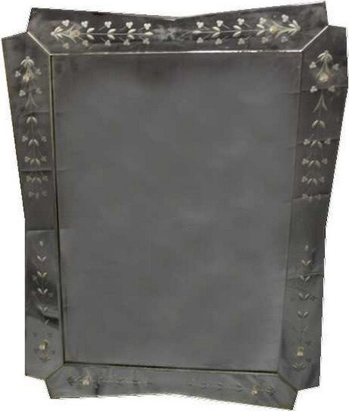 MIROIR dit DE VENISE rectangulaire à bords...