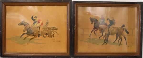 PAIRE DE CHROMOLITHOGRAPHIES représentant...