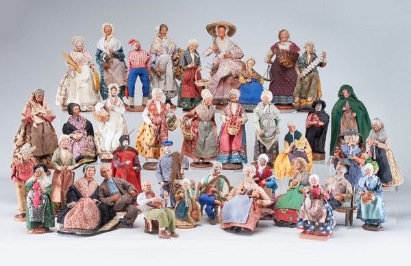 ENSEMBLE DE 34 SANTONS provençaux en terre...