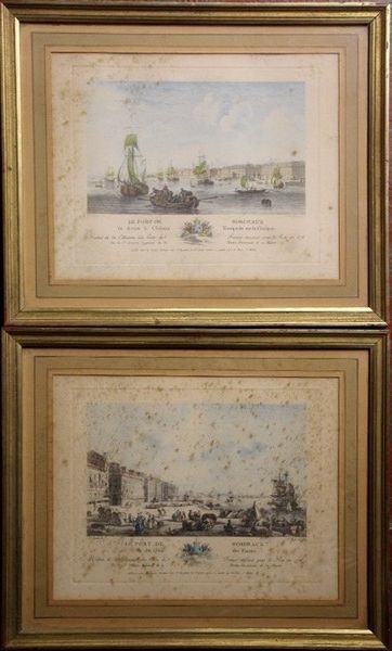 DEUX GRAVURES en couleurs représentant "Le...