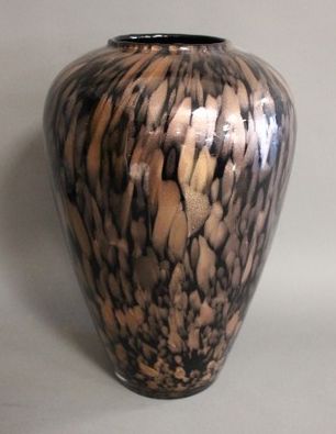 VASE balustre en verre à inscrustation de...