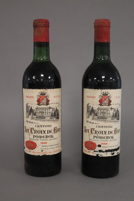 2 Blles CH. LA CROIX DE GAY Pomerol 1966