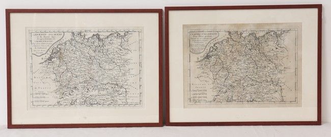CINQ CARTES du XVIIIe siècle, gravées en...