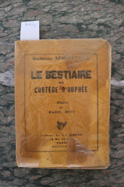 APOLLINAIRE (G.), Le Bestiaire ou Cortège...