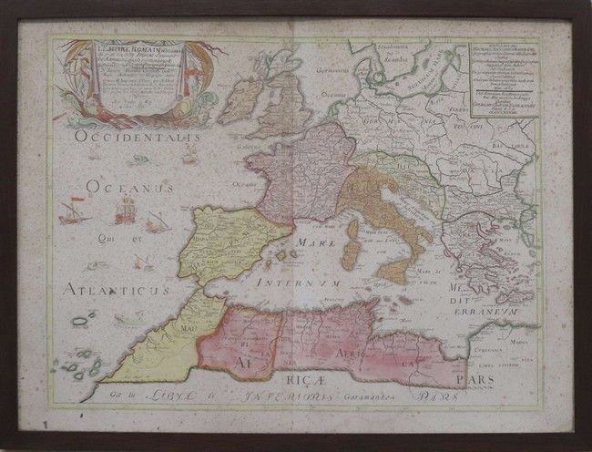 CARTE DE L'EMPIRE ROMAIN D'OCCIDENT divisé...