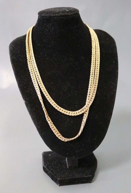 COLLIER en chute à deux rangs en métal d...