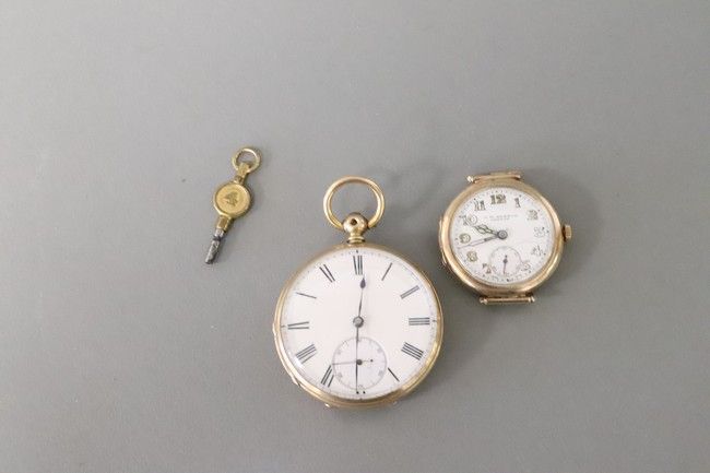 MONTRE CHRONOMETRE DE POCHE en or jaune (585),...