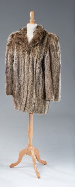 VESTE LONGUE en fourrure de lapin, col retourné,...