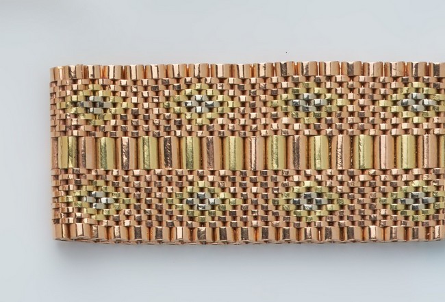 BRACELET bandeau en or de couleurs (750)...