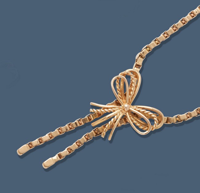 COLLIER SOUPLE NOEUD en or jaune (750).